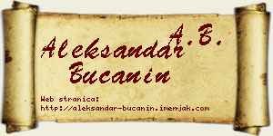 Aleksandar Bučanin vizit kartica
